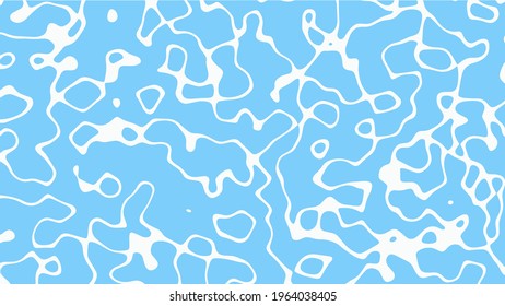 Sun glare on the blue water surface. Background with liquid ripples, vector illustration.