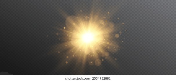 Resplandor solar PNG, luces brillantes con efecto de luz especial. Vector desenfocado para Diseño web e ilustraciones.