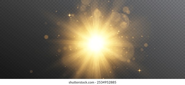 PNG com brilho solar, realces brilhantes com efeito especial de luz. Desfoque vetorial para design e ilustrações na Web.