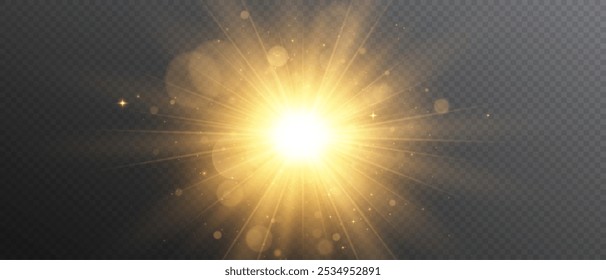 Resplandor solar PNG, luces brillantes con efecto de luz especial. Vector desenfocado para Diseño web e ilustraciones.