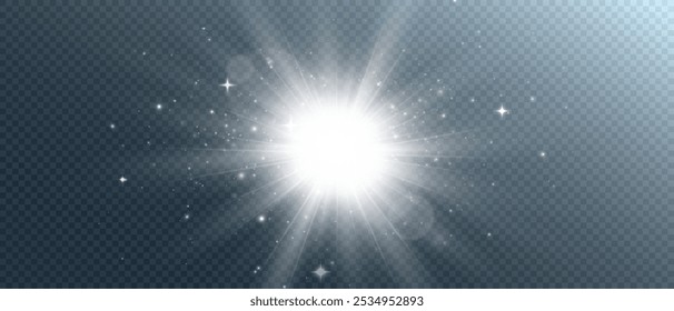 Resplandor solar PNG, luces brillantes con efecto de luz especial. Vector desenfocado para Diseño web e ilustraciones.