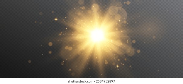 Resplandor solar PNG, luces brillantes con efecto de luz especial. Vector desenfocado para Diseño web e ilustraciones.