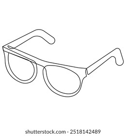 Sun glass continuous one line drawing outline vector icon illustration
