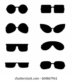 Sun glass icon set in flat style on white background vector illustration