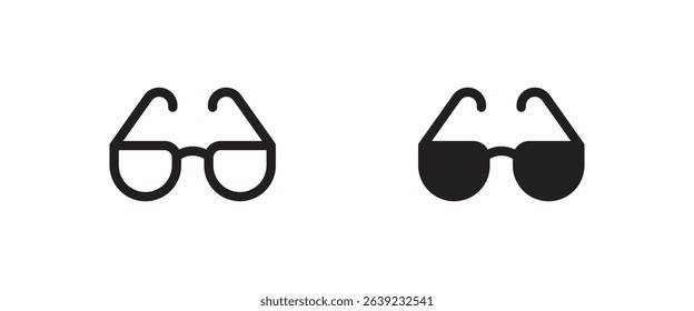 Sun Glass icon, Sunglasses Eye Frames vector symbol logo illustration, editable stroke, flat design style isolated on white