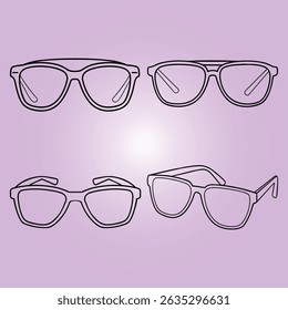 Sun glass line art on a light background