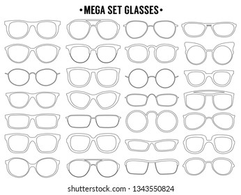 Sun glass line icon. Vector mega set