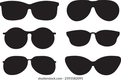 
sun glass sihlouette set vector design
