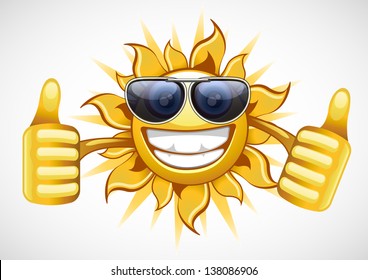 sun in glasses