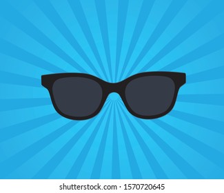 Sun glasses Blue Pattern. Radial background 