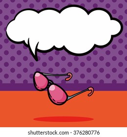 sun glasses color doodle, speech bubble