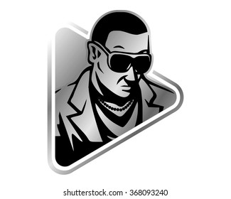 sun glasses fashionable model cool man guy person head image vector