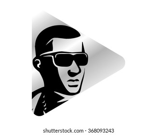 sun glasses fashionable model cool man guy person head image vector