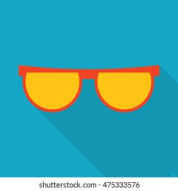 Sun glasses. Flat icon vector illustration. 