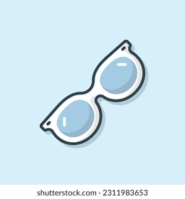 Sun glasses flat outlined icon