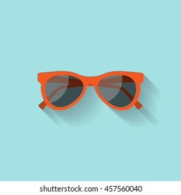 Sun glasses in a flat style. Holidays and tourism. Summer vacation.Vector illustration.