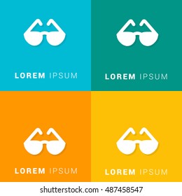Sun Glasses Four Color Material Designed Icon / Logo