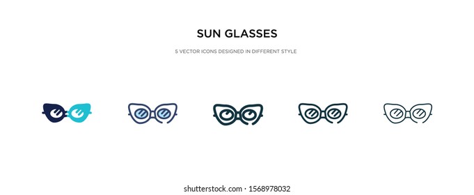 sun glasses icon in different style vector illustration. two colored and black sun glasses vector icons designed in filled, outline, line and stroke style can be used for web, mobile, ui