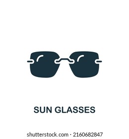 Sun Glasses icon. Monochrome simple Summer icon for templates, web design and infographics