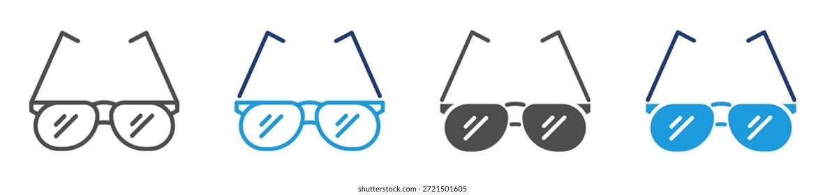 Conjunto de iconos de gafas de sol con estilo múltiple