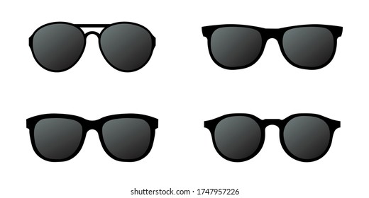 Sun glasses icon set simple design