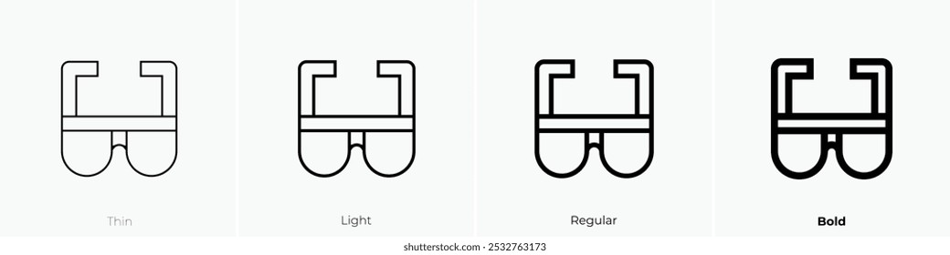 sun glasses icon. Thin, Light Regular And Bold style design isolated on white background