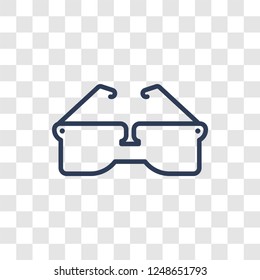 Sun glasses icon. Trendy linear Sun glasses logo concept on transparent background from Summer collection