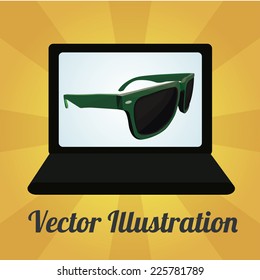 Sun glasses illustration over color background