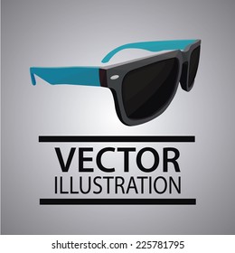 Sun glasses illustration over color background