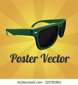 Sun glasses illustration over color background