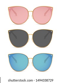 Sun glasses isolated summer illustration. Sunglasses beach cool fashion eyewear.