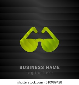 Sun Glasses Lime Green and Black silk fashion premium icon / Logo