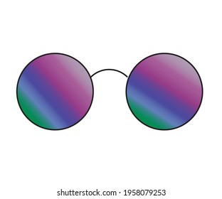 Sun glasses logo design vector round glasses