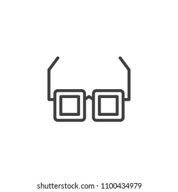 Sun glasses outline icon. linear style sign for mobile concept and web design. Glasses simple line vector icon. Symbol, logo illustration. Pixel perfect vector graphics