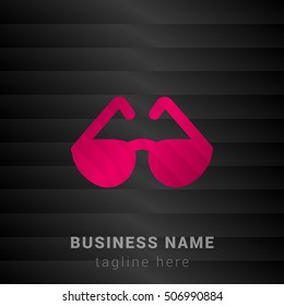 Sun Glasses Pink and black silk fashion premium icon / Logo