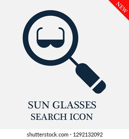 Sun glasses search icon. Editable Sun glasses search icon for web or mobile.