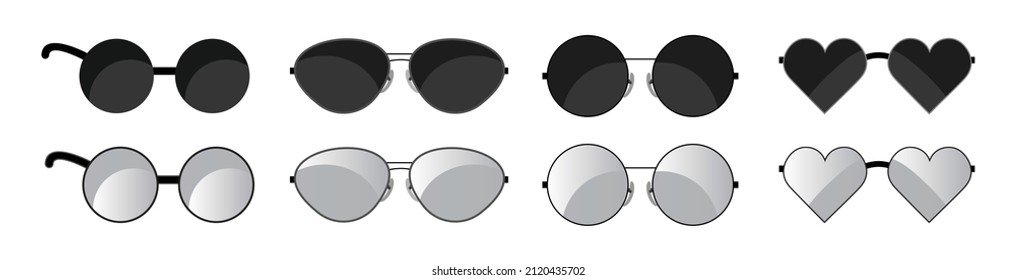 Sun glasses set, sun glasses icon, vector illustration