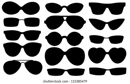 Sun Glasses Set Isolated On White