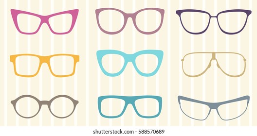 Sun glasses set. Seamless background pattern.