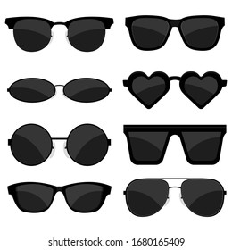 Sun glasses set vector design illustration isolated on white background