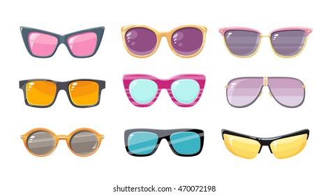 Sun glasses set vector illustration