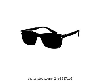 Silueta de gafas de sol, vista lateral, estilo plano, se puede utilizar para pictograma, logotipo Gram, App, ilustración de arte, Plantilla para Imagen de Perfil de avatar, Sitio web o elemento de Diseño gráfico. Ilustración vectorial