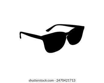 Sun Glasses Silhouette, Side View, Flat Style, can use for Pictogram, Logo Gram, Apps, Art Illustration, Template for Avatar Profile Image, Website, or Graphic Design Element. Vector Illustration