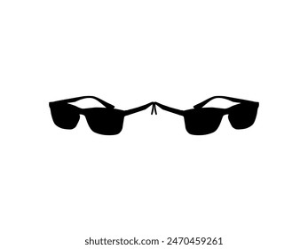 Sun Glasses Silhouette, Side View, Flat Style, can use for Pictogram, Logo Gram, Apps, Art Illustration, Template for Avatar Profile Image, Website, or Graphic Design Element. Vector Illustration