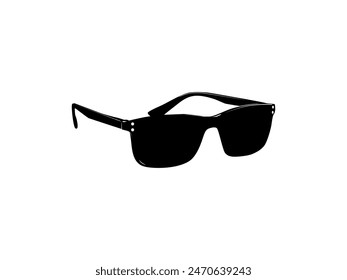 Sun Glasses Silhouette, Side View, Flat Style, can use for Pictogram, Logo Gram, Apps, Art Illustration, Template for Avatar Profile Image, Website, or Graphic Design Element. Vector Illustration