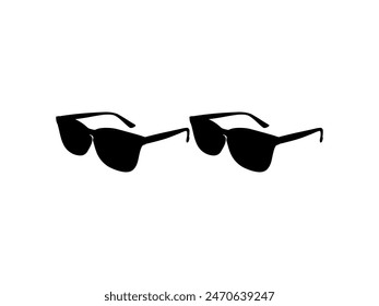 Sun Glasses Silhouette, Side View, Flat Style, can use for Pictogram, Logo Gram, Apps, Art Illustration, Template for Avatar Profile Image, Website, or Graphic Design Element. Vector Illustration