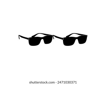 Sun Glasses Silhouette, Side View, Flat Style, can use for Pictogram, Logo Gram, Apps, Art Illustration, Template for Avatar Profile Image, Website, or Graphic Design Element. Vector Illustration