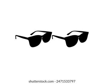 Sonnenbrille Silhouette, Seitenansicht, Flacher Stil, kann für Piktogramm, Logo Gram, App, Kunstdarstellung, Vorlage für Avatar Profil Bild, Website oder Grafikdesign Element verwendet werden. Vektorillustration