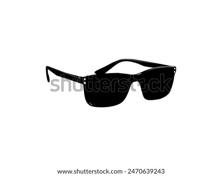 Sun Glasses Silhouette, Side View, Flat Style, can use for Pictogram, Logo Gram, Apps, Art Illustration, Template for Avatar Profile Image, Website, or Graphic Design Element. Vector Illustration