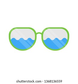 Sun Glasses Summer Vibes Waves Illustration Flat Design